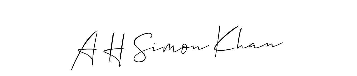 Check out images of Autograph of A H Simon Khan name. Actor A H Simon Khan Signature Style. Allison_Script is a professional sign style online. A H Simon Khan signature style 2 images and pictures png