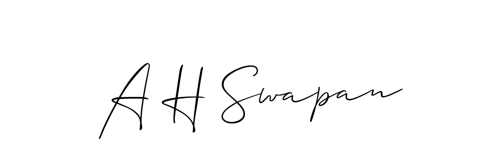 Use a signature maker to create a handwritten signature online. With this signature software, you can design (Allison_Script) your own signature for name A H Swapan. A H Swapan signature style 2 images and pictures png