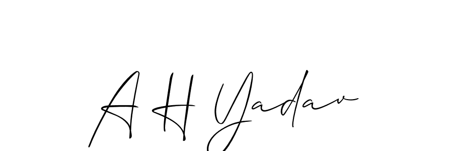 Use a signature maker to create a handwritten signature online. With this signature software, you can design (Allison_Script) your own signature for name A H Yadav. A H Yadav signature style 2 images and pictures png