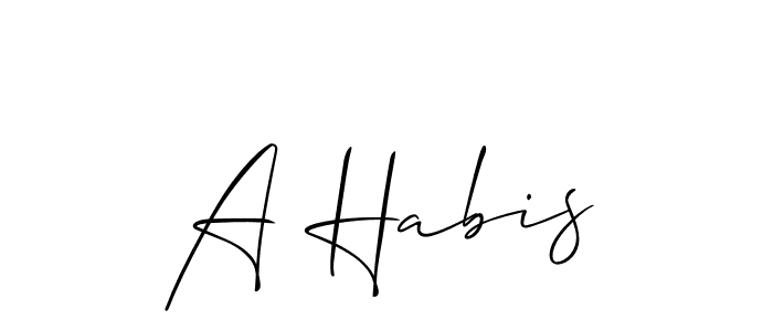 Design your own signature with our free online signature maker. With this signature software, you can create a handwritten (Allison_Script) signature for name A Habis. A Habis signature style 2 images and pictures png