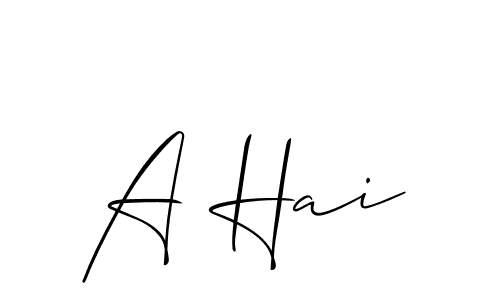 if you are searching for the best signature style for your name A Hai. so please give up your signature search. here we have designed multiple signature styles  using Allison_Script. A Hai signature style 2 images and pictures png