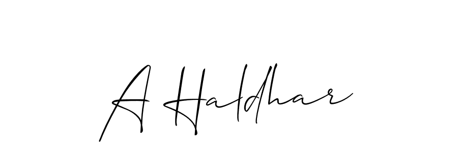 You can use this online signature creator to create a handwritten signature for the name A Haldhar. This is the best online autograph maker. A Haldhar signature style 2 images and pictures png