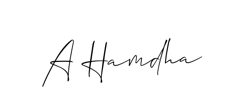 Once you've used our free online signature maker to create your best signature Allison_Script style, it's time to enjoy all of the benefits that A Hamdha name signing documents. A Hamdha signature style 2 images and pictures png