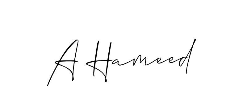 How to make A Hameed signature? Allison_Script is a professional autograph style. Create handwritten signature for A Hameed name. A Hameed signature style 2 images and pictures png