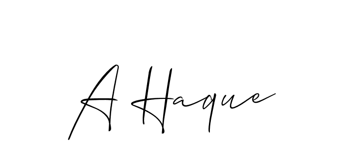 Also we have A Haque name is the best signature style. Create professional handwritten signature collection using Allison_Script autograph style. A Haque signature style 2 images and pictures png