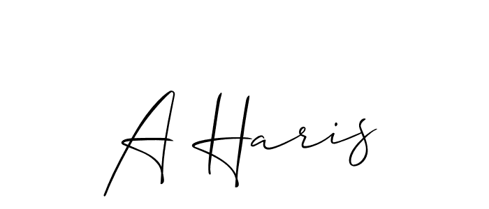 You should practise on your own different ways (Allison_Script) to write your name (A Haris) in signature. don't let someone else do it for you. A Haris signature style 2 images and pictures png