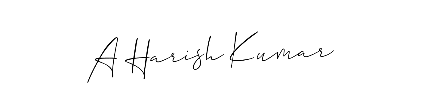 Similarly Allison_Script is the best handwritten signature design. Signature creator online .You can use it as an online autograph creator for name A Harish Kumar. A Harish Kumar signature style 2 images and pictures png