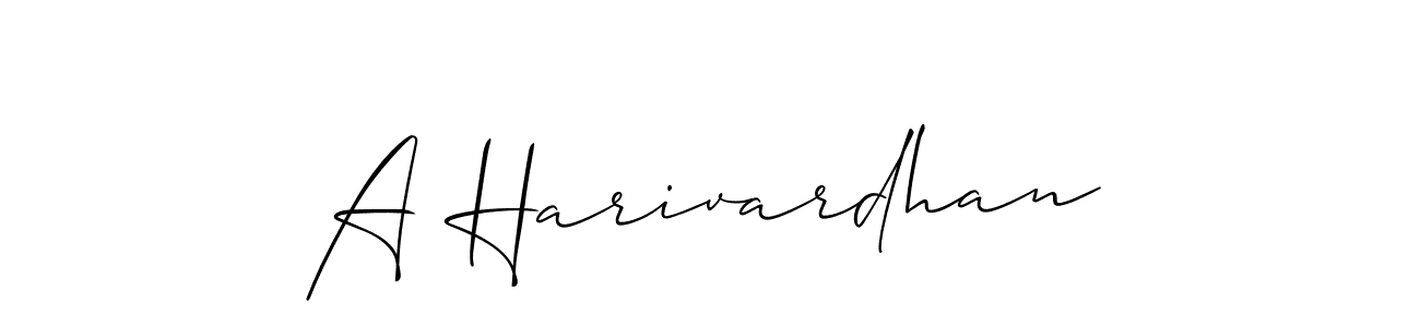 How to make A Harivardhan name signature. Use Allison_Script style for creating short signs online. This is the latest handwritten sign. A Harivardhan signature style 2 images and pictures png