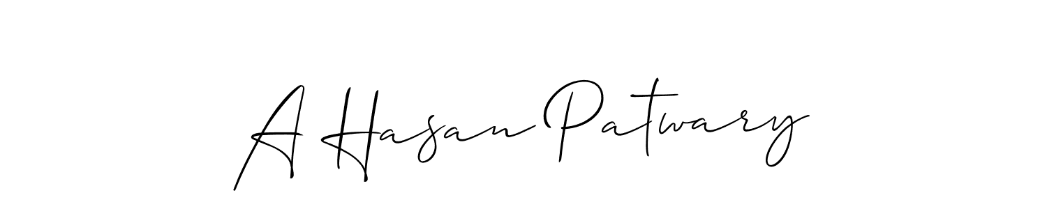 How to Draw A Hasan Patwary signature style? Allison_Script is a latest design signature styles for name A Hasan Patwary. A Hasan Patwary signature style 2 images and pictures png