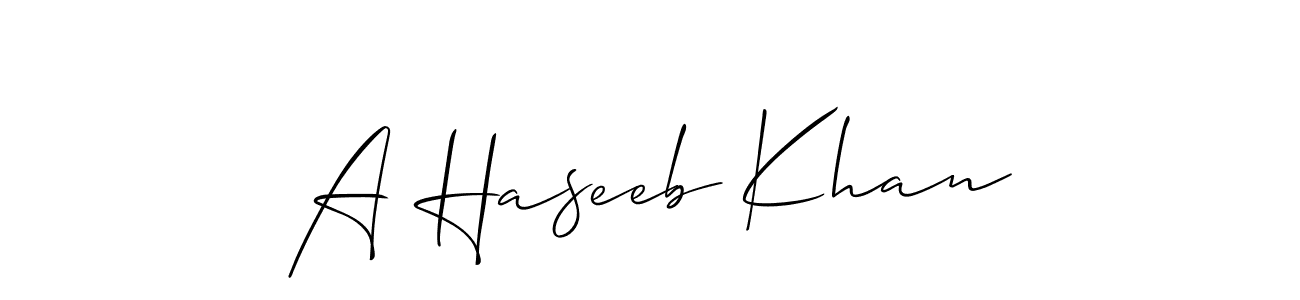 You should practise on your own different ways (Allison_Script) to write your name (A Haseeb Khan) in signature. don't let someone else do it for you. A Haseeb Khan signature style 2 images and pictures png