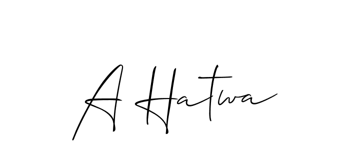 Make a beautiful signature design for name A Hatwa. Use this online signature maker to create a handwritten signature for free. A Hatwa signature style 2 images and pictures png
