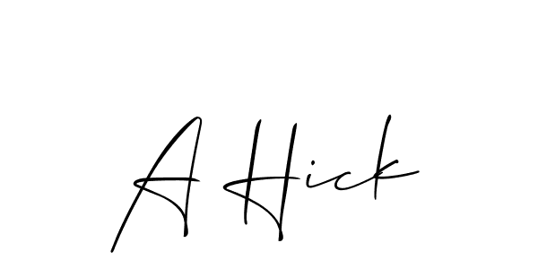 Allison_Script is a professional signature style that is perfect for those who want to add a touch of class to their signature. It is also a great choice for those who want to make their signature more unique. Get A Hick name to fancy signature for free. A Hick signature style 2 images and pictures png