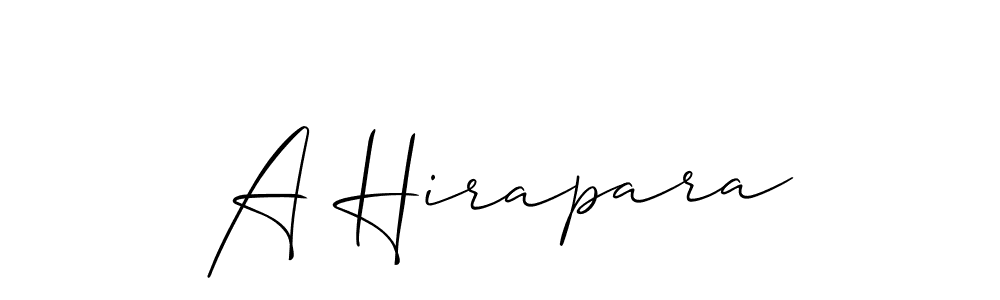 Make a short A Hirapara signature style. Manage your documents anywhere anytime using Allison_Script. Create and add eSignatures, submit forms, share and send files easily. A Hirapara signature style 2 images and pictures png