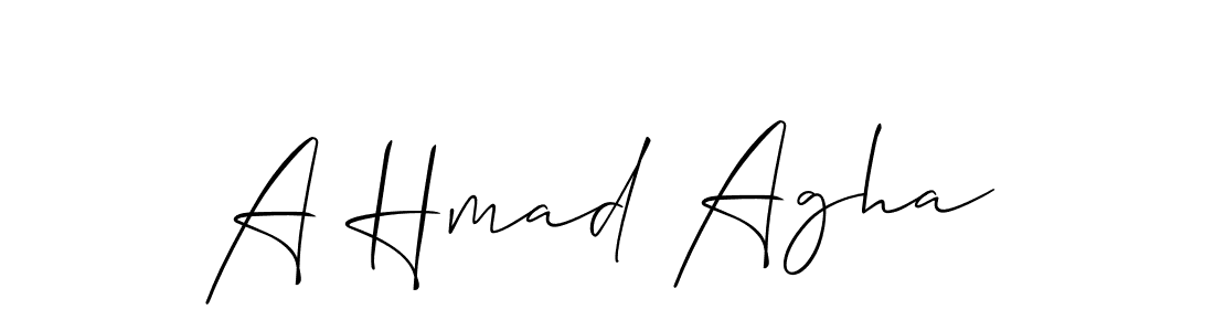 Make a beautiful signature design for name A Hmad Agha. With this signature (Allison_Script) style, you can create a handwritten signature for free. A Hmad Agha signature style 2 images and pictures png