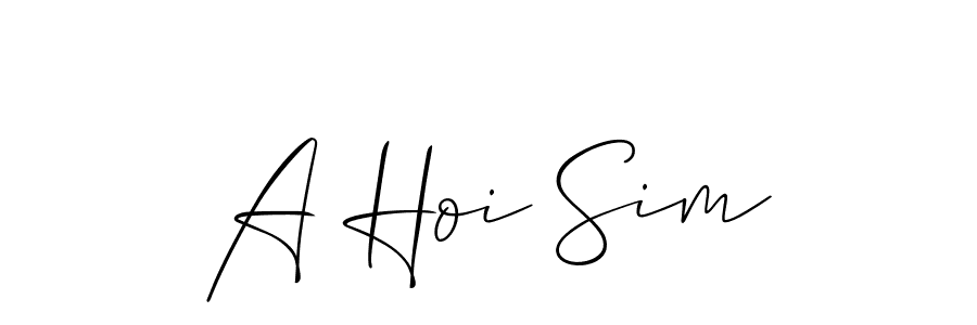 if you are searching for the best signature style for your name A Hoi Sim. so please give up your signature search. here we have designed multiple signature styles  using Allison_Script. A Hoi Sim signature style 2 images and pictures png