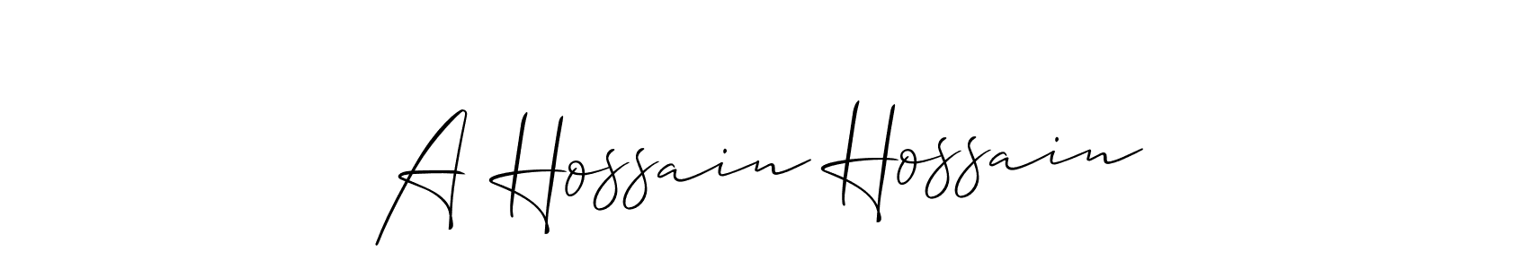 if you are searching for the best signature style for your name A Hossain Hossain. so please give up your signature search. here we have designed multiple signature styles  using Allison_Script. A Hossain Hossain signature style 2 images and pictures png