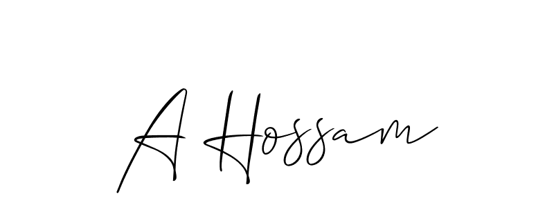 Use a signature maker to create a handwritten signature online. With this signature software, you can design (Allison_Script) your own signature for name A Hossam. A Hossam signature style 2 images and pictures png