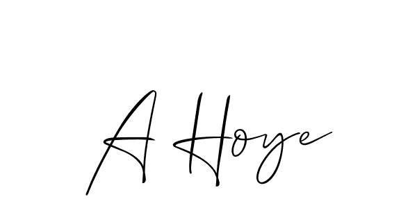 Also we have A Hoye name is the best signature style. Create professional handwritten signature collection using Allison_Script autograph style. A Hoye signature style 2 images and pictures png