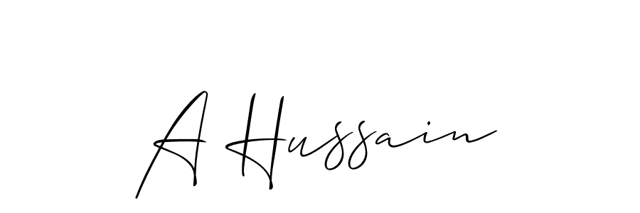 if you are searching for the best signature style for your name A Hussain. so please give up your signature search. here we have designed multiple signature styles  using Allison_Script. A Hussain signature style 2 images and pictures png