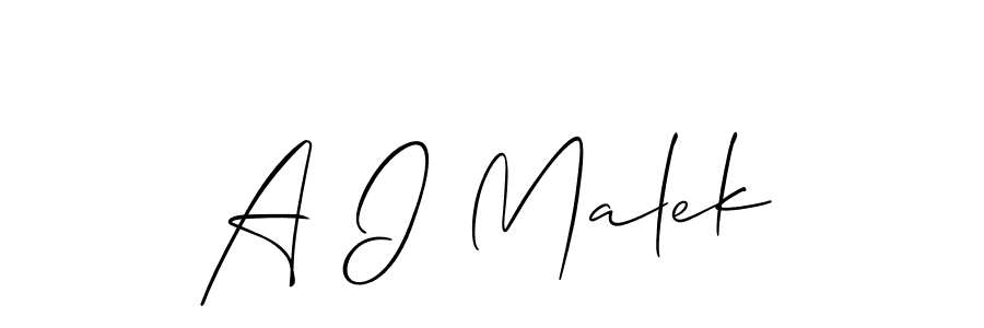 Design your own signature with our free online signature maker. With this signature software, you can create a handwritten (Allison_Script) signature for name A I Malek. A I Malek signature style 2 images and pictures png