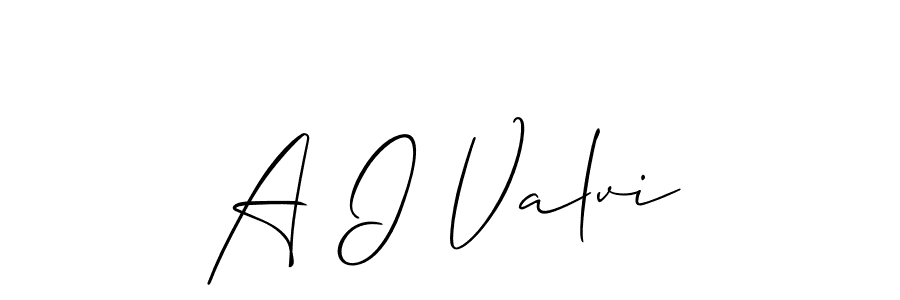 Design your own signature with our free online signature maker. With this signature software, you can create a handwritten (Allison_Script) signature for name A I Valvi. A I Valvi signature style 2 images and pictures png