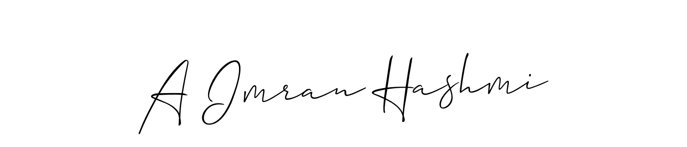 The best way (Allison_Script) to make a short signature is to pick only two or three words in your name. The name A Imran Hashmi include a total of six letters. For converting this name. A Imran Hashmi signature style 2 images and pictures png