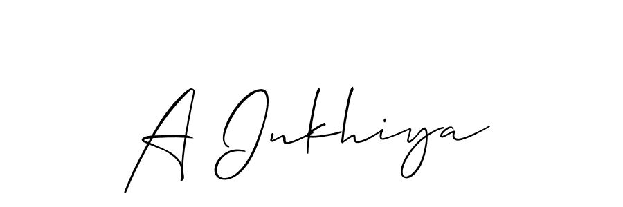 How to make A Inkhiya signature? Allison_Script is a professional autograph style. Create handwritten signature for A Inkhiya name. A Inkhiya signature style 2 images and pictures png