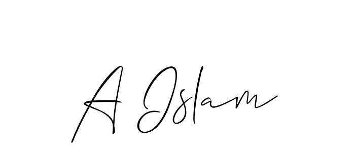 How to Draw A Islam signature style? Allison_Script is a latest design signature styles for name A Islam. A Islam signature style 2 images and pictures png