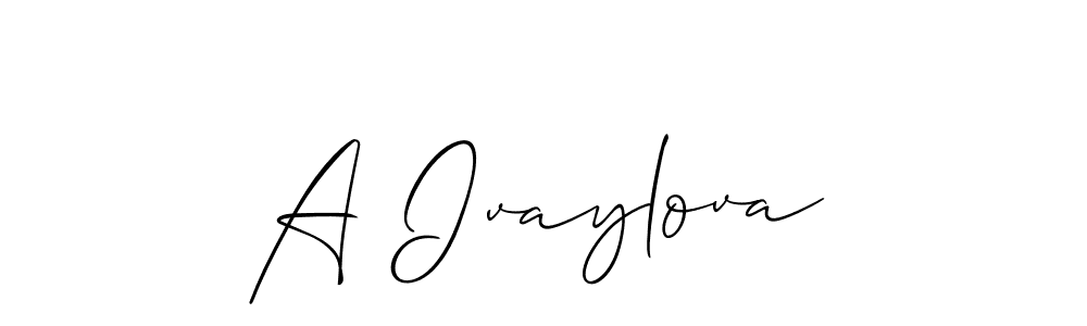 How to make A Ivaylova name signature. Use Allison_Script style for creating short signs online. This is the latest handwritten sign. A Ivaylova signature style 2 images and pictures png