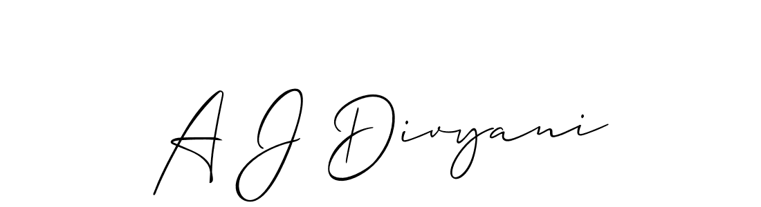 Design your own signature with our free online signature maker. With this signature software, you can create a handwritten (Allison_Script) signature for name A J Divyani. A J Divyani signature style 2 images and pictures png