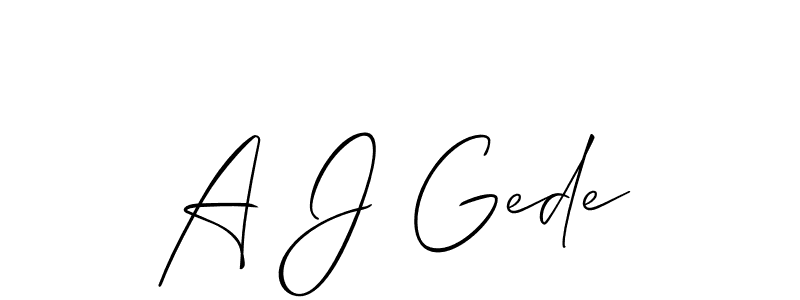 Make a beautiful signature design for name A J Gede. Use this online signature maker to create a handwritten signature for free. A J Gede signature style 2 images and pictures png