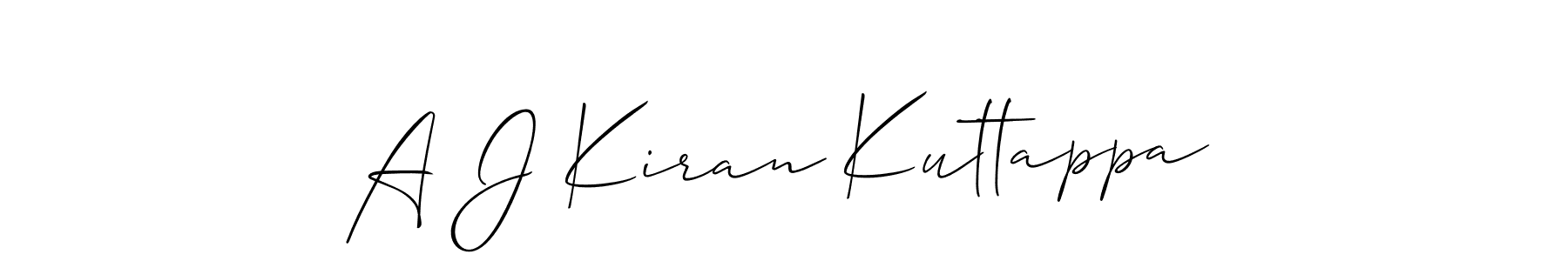 How to make A J Kiran Kuttappa signature? Allison_Script is a professional autograph style. Create handwritten signature for A J Kiran Kuttappa name. A J Kiran Kuttappa signature style 2 images and pictures png