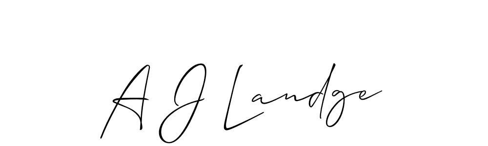 Similarly Allison_Script is the best handwritten signature design. Signature creator online .You can use it as an online autograph creator for name A J Landge. A J Landge signature style 2 images and pictures png