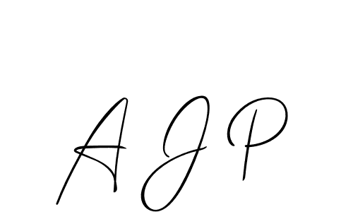 Design your own signature with our free online signature maker. With this signature software, you can create a handwritten (Allison_Script) signature for name A J P. A J P signature style 2 images and pictures png