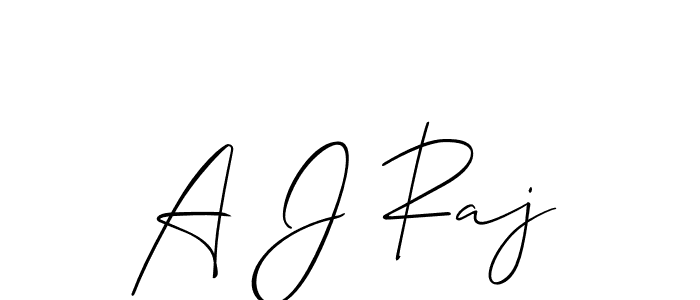 How to make A J Raj name signature. Use Allison_Script style for creating short signs online. This is the latest handwritten sign. A J Raj signature style 2 images and pictures png