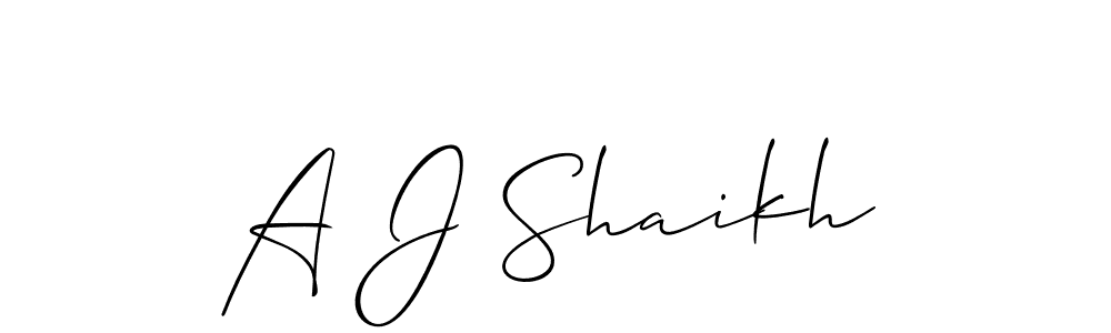 How to make A J Shaikh signature? Allison_Script is a professional autograph style. Create handwritten signature for A J Shaikh name. A J Shaikh signature style 2 images and pictures png