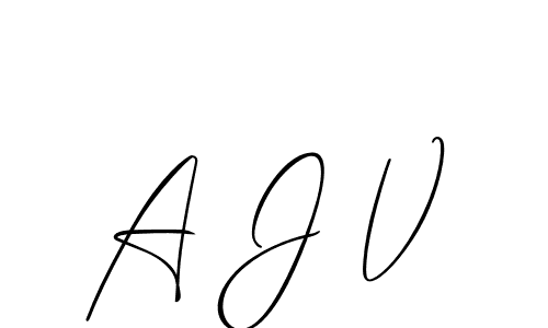 You should practise on your own different ways (Allison_Script) to write your name (A J V) in signature. don't let someone else do it for you. A J V signature style 2 images and pictures png