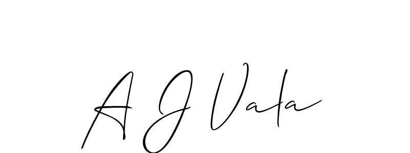 You should practise on your own different ways (Allison_Script) to write your name (A J Vala) in signature. don't let someone else do it for you. A J Vala signature style 2 images and pictures png