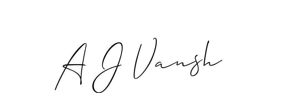 Design your own signature with our free online signature maker. With this signature software, you can create a handwritten (Allison_Script) signature for name A J Vansh. A J Vansh signature style 2 images and pictures png