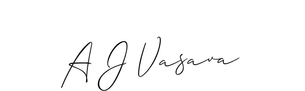 A J Vasava stylish signature style. Best Handwritten Sign (Allison_Script) for my name. Handwritten Signature Collection Ideas for my name A J Vasava. A J Vasava signature style 2 images and pictures png