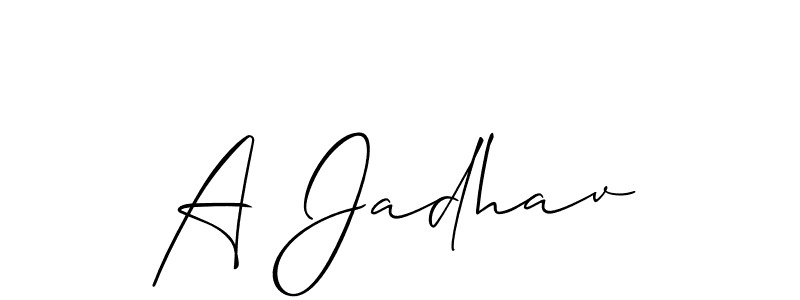 How to Draw A Jadhav signature style? Allison_Script is a latest design signature styles for name A Jadhav. A Jadhav signature style 2 images and pictures png