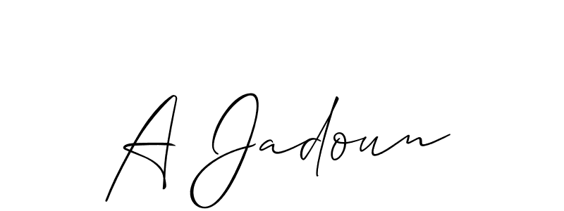 It looks lik you need a new signature style for name A Jadoun. Design unique handwritten (Allison_Script) signature with our free signature maker in just a few clicks. A Jadoun signature style 2 images and pictures png