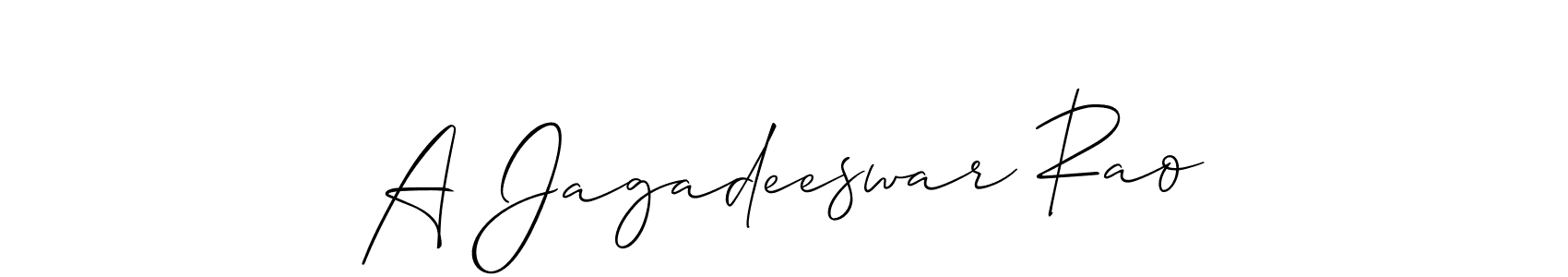 How to make A Jagadeeswar Rao signature? Allison_Script is a professional autograph style. Create handwritten signature for A Jagadeeswar Rao name. A Jagadeeswar Rao signature style 2 images and pictures png