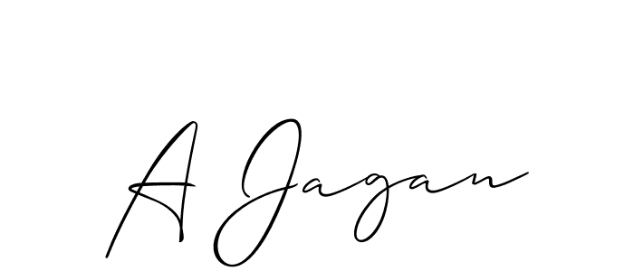 The best way (Allison_Script) to make a short signature is to pick only two or three words in your name. The name A Jagan include a total of six letters. For converting this name. A Jagan signature style 2 images and pictures png