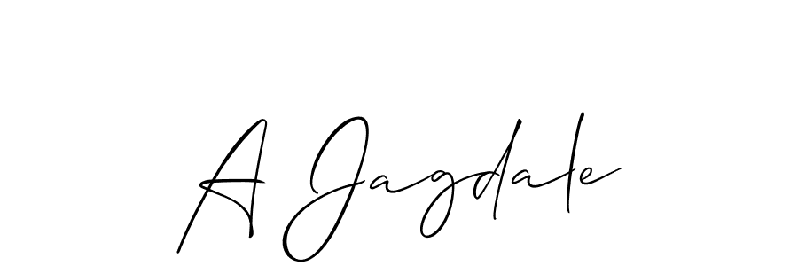 Create a beautiful signature design for name A Jagdale. With this signature (Allison_Script) fonts, you can make a handwritten signature for free. A Jagdale signature style 2 images and pictures png