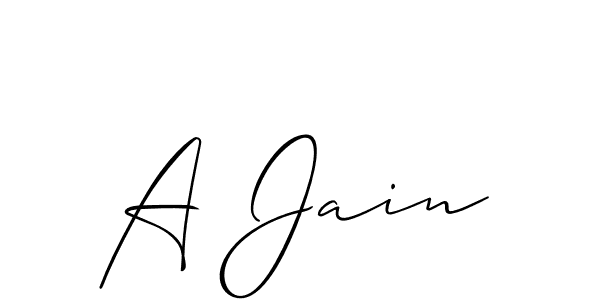 Also we have A Jain name is the best signature style. Create professional handwritten signature collection using Allison_Script autograph style. A Jain signature style 2 images and pictures png