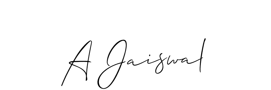 Also we have A Jaiswal name is the best signature style. Create professional handwritten signature collection using Allison_Script autograph style. A Jaiswal signature style 2 images and pictures png