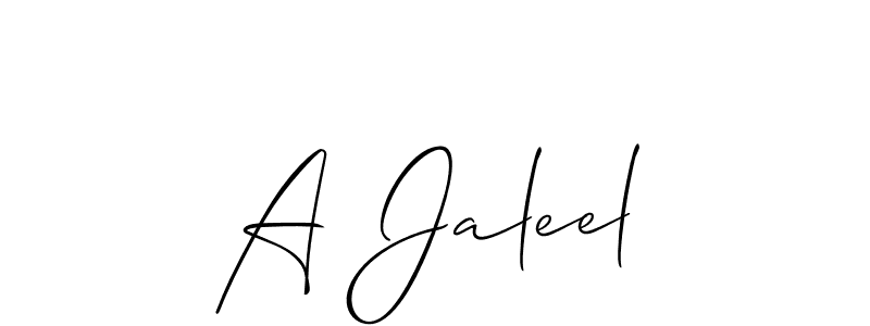 How to Draw A Jaleel signature style? Allison_Script is a latest design signature styles for name A Jaleel. A Jaleel signature style 2 images and pictures png