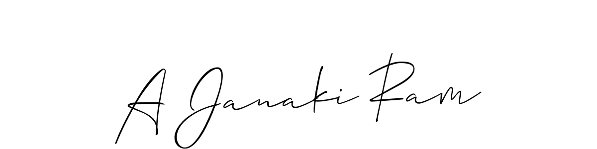 Also we have A Janaki Ram name is the best signature style. Create professional handwritten signature collection using Allison_Script autograph style. A Janaki Ram signature style 2 images and pictures png