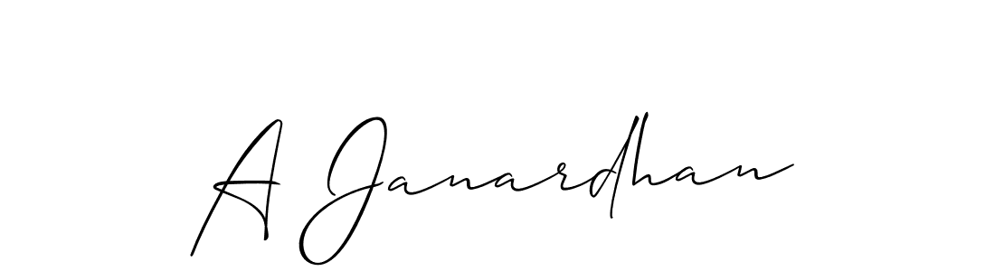 Similarly Allison_Script is the best handwritten signature design. Signature creator online .You can use it as an online autograph creator for name A Janardhan. A Janardhan signature style 2 images and pictures png